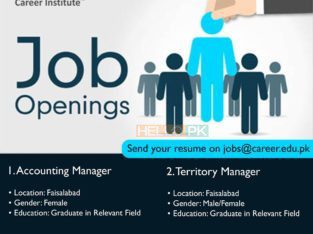 Need Accounting Manager and Territory Manager , Faisal abad