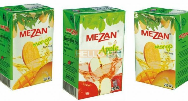 Distributor required.Mezan juices Tetra Pack.