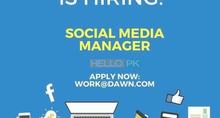 DAWN TV CHANNEL IS HIRING FOR SOCIAL MEDIA MANAGER..APLLY RIGHT NOW
