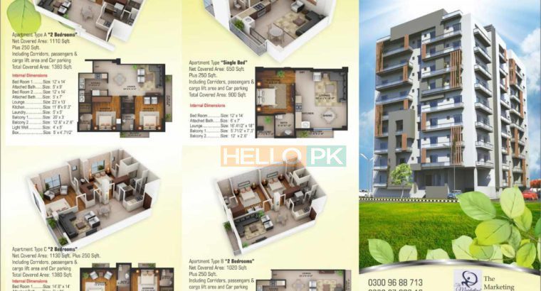 1 & 2 Bed Luxury Apartments On Easy installment.Separate Car Parking,Full Security System.Near Islamabad Airport