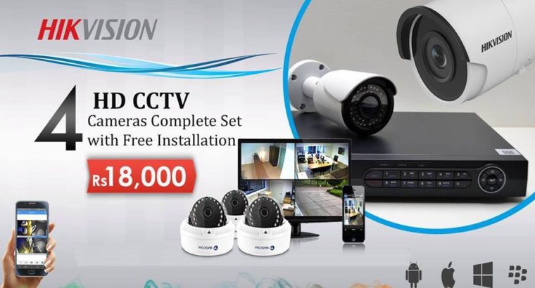 4 Branded CCTV Cameras Offer in Just Rs 18,000.1 Year Replacement warranty.Free Installation