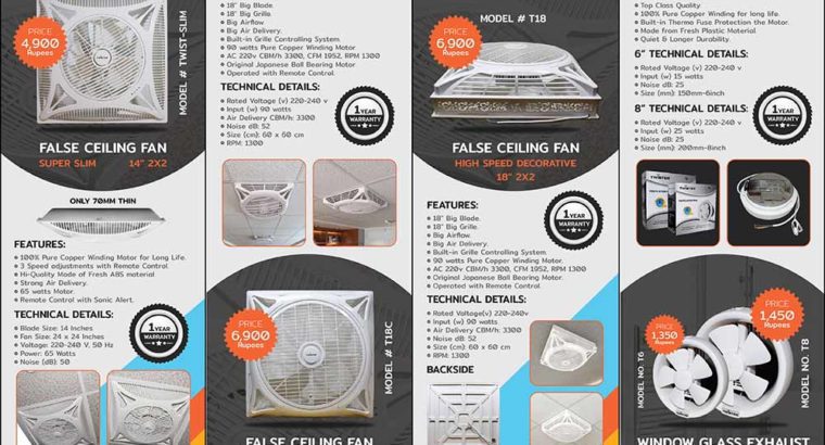 Best Quality False Ceiling Fans and Exhaust Fans