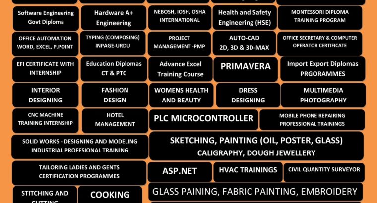 Basic Computer, DIT, CIT, PG-DIT, Software Engineering Web Developments, Graphic Designing