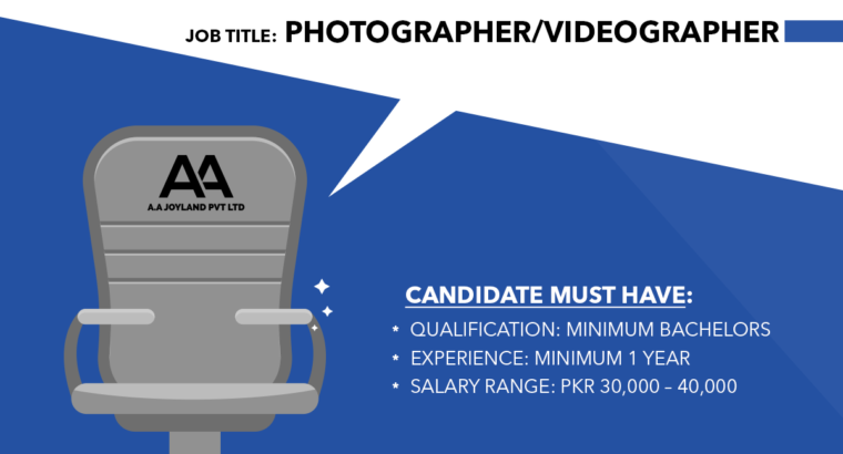 We are hiring Photographer/ Videographer.Apply Now