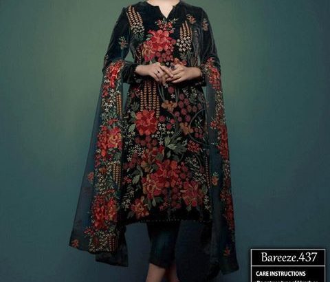 Bareeze Lawn with Bamber Emb Dupatta.Delivery All Pakistan