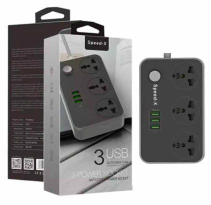 Universal Travel.Speed X Power 3 Socket + 3 USB