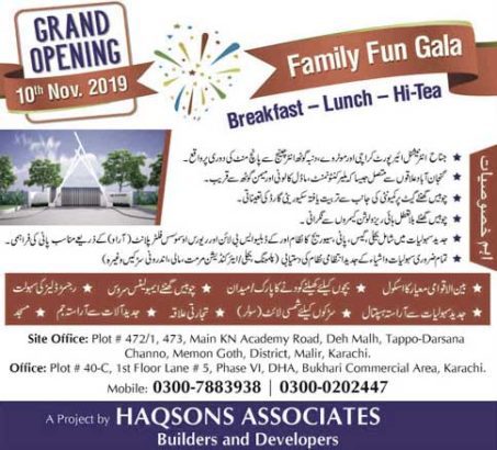European Style Residential Project.120 Yards Plots Oak Residency Malir karachi