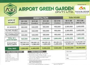Residential Plots on 2 Year Installments in Airport Green Garden Islamabad