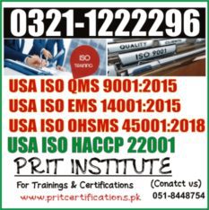 USA ISO QMS 9001:2015 COURSE IN ISLAMABAD