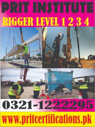 Diploma of rigger level 1-2-3-4 in Pakistan