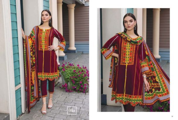 3 pcs printed pure lawn (unstitched)