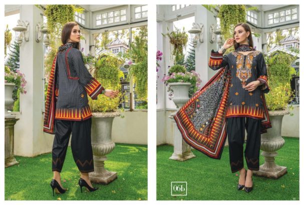 3 pcs printed pure lawn (unstitched)