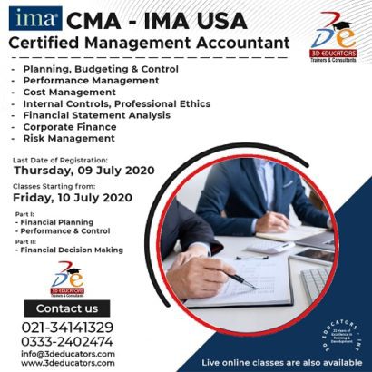 CMA – IMA USA Certified Management Accountant Program With USA Certification