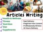 I will write SEO Articles,blog posts on health,fitness,nutrition