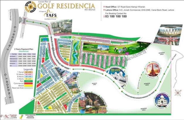 5,8,10 Marla 1 Kanal Residential / Commercial Plots.Golf Residencia