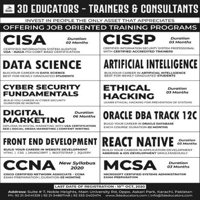 Offering Job Oriented Training Program – 3D Educators