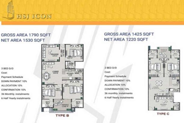 Pakistan’s Tallest Residential Building.HSJ ICON 4/5/6 Rooms Apartments