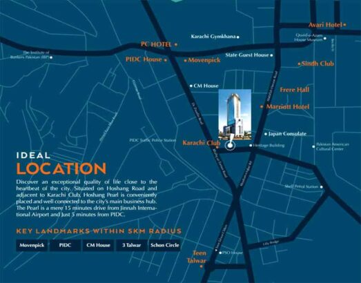 Hoshang Pearl Tower Karachi.Five Star Apartments & Duplex Penthouses