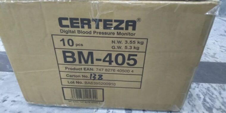 Certeza BM 405 – Digital Blood Pressure Monitor – Digital BP Apparatus