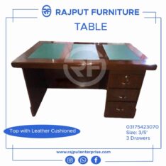 Top leather cushioned executive table