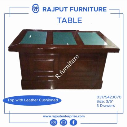 Top leather cushioned executive table