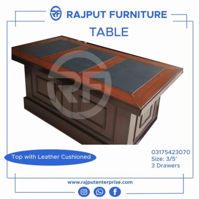 Top leather cushioned executive table