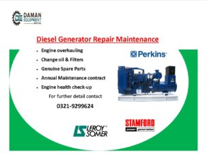 diesel Generator repairing service & maintenance all over Pakistan