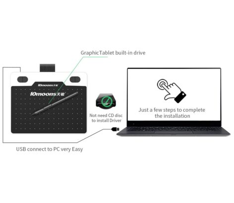 10moons 6 Inch Graphic Tablet 8192 Levels Digital Tablets Drawing Tablet