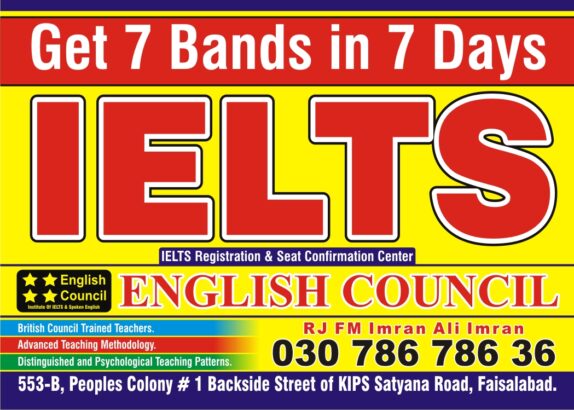 IELTS Preparation in Faisalabad ( English Council ) GOLD level Institute