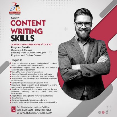 Learn Content Writing.
