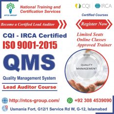CQI IRCA ISO 9001:2015 (QMS) Lead Auditor course in Islamabad