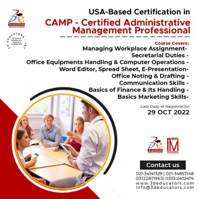 CAMP – Certified Administrative Management Professional covers the core are
