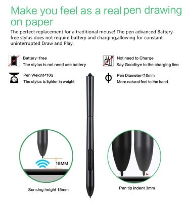 10moons 10*6 Inch Professional Graphic Tablet 8192 Levels Digital Drawing
