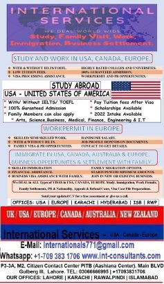 “Visa & Tours” Make Your dream Come True.STUDY / IMMIGRATION / FAMLY SETL