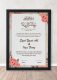 Marriage Certificate for Wedding for wall hanging