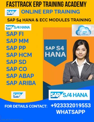 Sap ecc sap s4 Hana training online and offline in pakistan, dubai