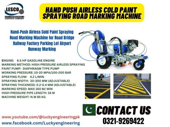 hand push airless cold paint spraying road marking machine