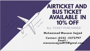 Air Ticketing and Bus Ticket Services Available