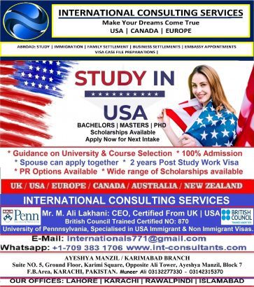 USA Study Visa Consultant in Karachi