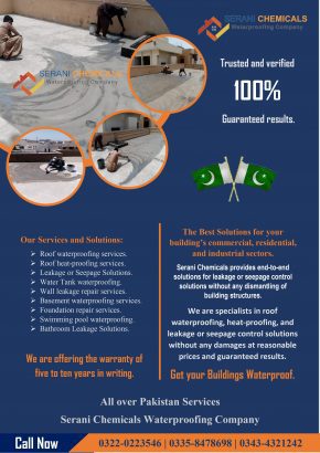 Roof Leakage or Seepage treatment Roof Heat-proofing Services in Karachi