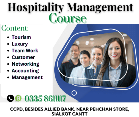 Hospitality Management Course in Sialkot Cantt Pakistan
