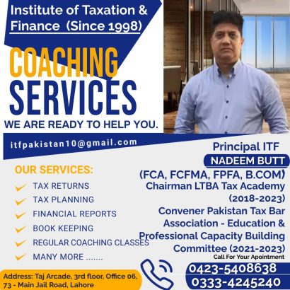 Tax Educational and Coaching Classes,Book Keeping,Sale Tax Returns,ITF