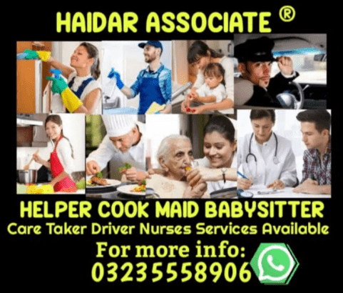 Helper cook chaukidar maid available services
