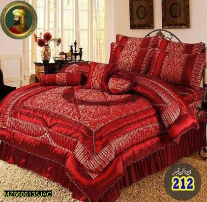 14 Piece Silk Printed King Size Razai Set