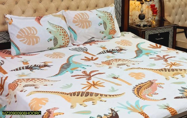 3 Pcs PPrinted Double bedshee Free on delivery