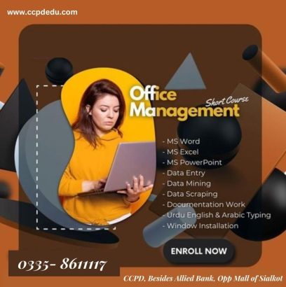 Professional Office Management Course in Sialkot Cantt