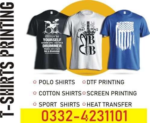 Tshirt printing Lahore Pakistan