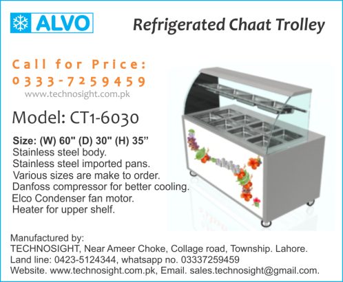 ALVO Salad Bar Chiller, Russian Salad Bar Counter, Fruit Chaat Counter