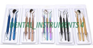 Dental 3 pcs Basic Examination 5 Kit Blue,Black,Multi,Gold,Rose gold C