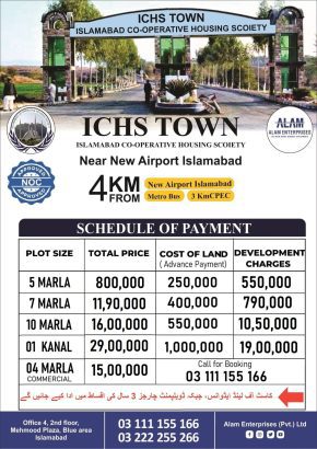 5, 8, 10 Marla Plots for sale in ICHS TOWN.